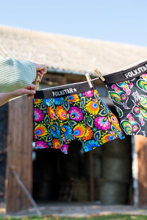 men's boxer shorts decorated with polish folk flowers from Łowicz