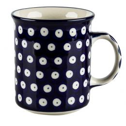 Roll up mug - ceramics Bolesławiec - polka dots