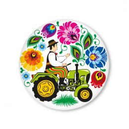 Przypinka - mała - traktorek