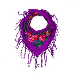 Folk scarf 70x70 - purple
