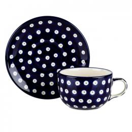 Teacup - ceramics Bolesławiec - polka dots