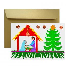 Christmas card - NATIVITY SCENE paper cut-out