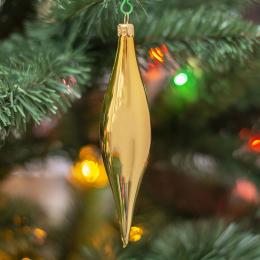 Retro icicle bauble - gold