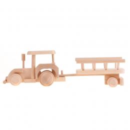 Tradycyjna zabawka ludowa - eko folk -  traktor z przyczepą