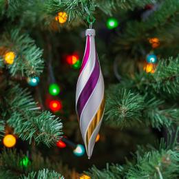 Retro icicle ornament - gold-pink-violet