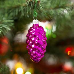 Retro smooth pine cone-shaped bauble - pink