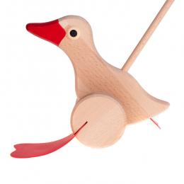 Wooden folk duck - pushing toy