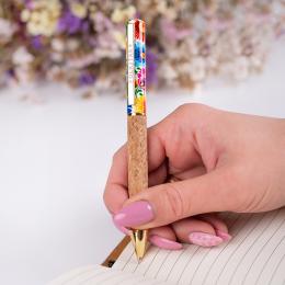 Długopis korkowy - łowicki biały