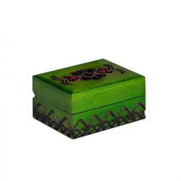 Wooden highlander casket - green 8cm