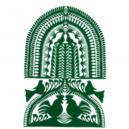 Large leluja Kurpie cutout - design 2 - green