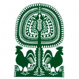 Large leluja Kurpie cutout - design 3 - green