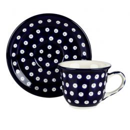 Coffee cup - ceramics Bolesławiec - polka dots
