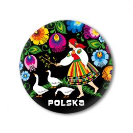 Button - small - Lady from Lowicz with geese