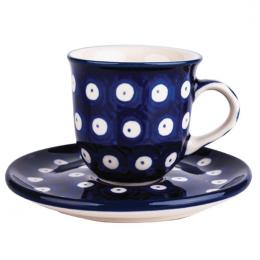 Espresso cup - Bolesławiec ceramics - Polka dots