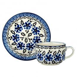 Filiżanka do herbaty - ceramika Bolesławiec - Polne Kwiaty