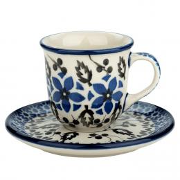 Espresso cup - ceramics Bolesławiec - Wildflowers
