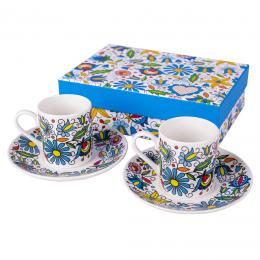 Set of 'Basia' espresso cups - 2 piece set - Kashubian pattern