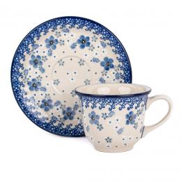 Coffee mug - ceramics Bolesławiec - Lace