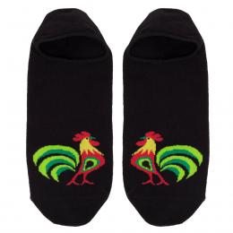 Folk women's socks, below ankle in Lowicz patterns with a rooster