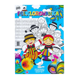Folk colouring book with stickers