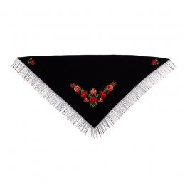 Embroidered scarf with red roses 125x195 cm - large