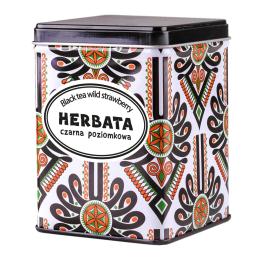 Canned black tea with strawberries - Parzenica pattern