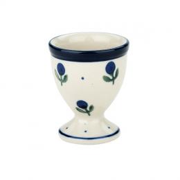 Egg cup made of traditional Bolesławiec pottery - a pattern with berries