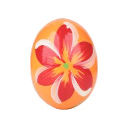 Jajko drewniane malowane - pomarańczowe
