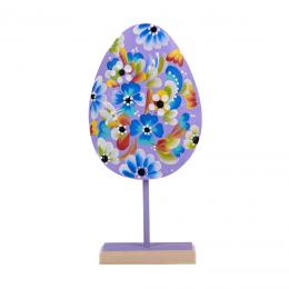 Jajko w kwiatki na nóżce - fioletowe