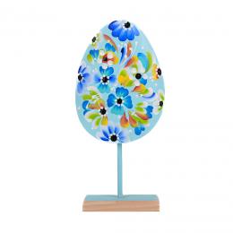 Egg with flowers on a leg - blue