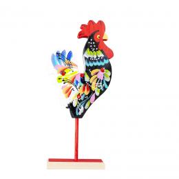 Rooster on a stick - white tail