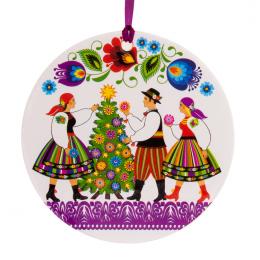 Colorful folk decoration - round-shaped - Christmas tree