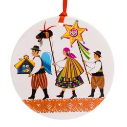 Colorful folk decoration - round-shaped - carolers