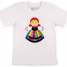 Koszulka dziecięca biała - łowiczanka