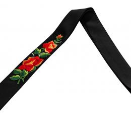 Krawat męski haftowany - dwie czerwone róże