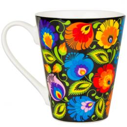 'Zosia' mug 270 ml - black Lowicz pattern