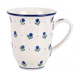 Large roll-up mug 450 ml - Bolesławiec - Blueberry ceramics