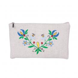 Linen beautician with Kashubian embroidery - small flowers