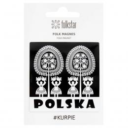 Folk magnet - Kurpie pattern - POLAND