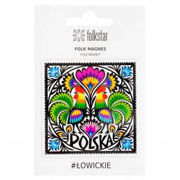 Folk magnet - rooster-themed Lowicz paper cut-out