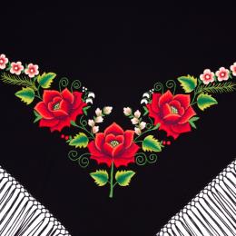 Lowicz scarf with embroidered roses 100x150 cm - small