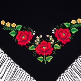 Scarf with embroidered roses 100x150 cm - small