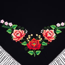 Small scarf with embroidered Łowicz roses 100x150 cm