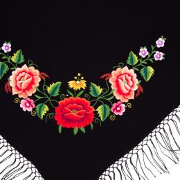 Embroidered shawl with flower pattern 100x150 cm - small