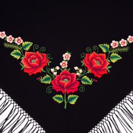 Chusta z tradycyjnym haftem kwiatowym 100x150 cm - mała