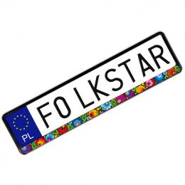 License plate overlay - black Łowicka pattern