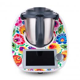 Sticker for Thermomix S6 -  Lowicz pattern white