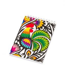 Notebook on spiral A6 - Lowicz roosters - papercut
