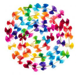 Christmas tree decoration - a colorful chain for the Christmas tree - made of straw and tissue paper