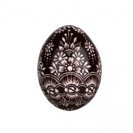 Handmade Easter egg - Opole hand scratched egg (kraszanka) – brown